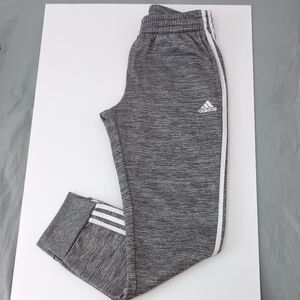 adidas Gray Heather Jogger Pants with White Stripes